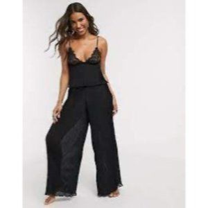 Blue Bella Pants Womens 4 XS Black Tank Cami Lounge Lace Adjustable Strap Crop